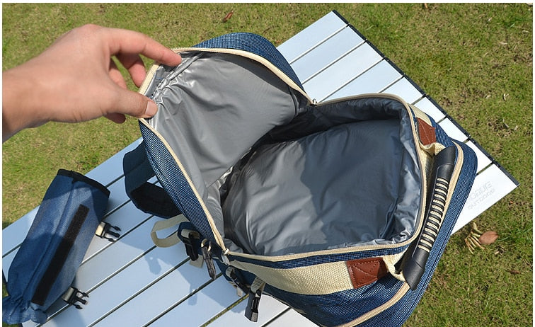 Portable cutlery bag four people picnic bag picnic bag outdoor travel set camping picnic multifunction camping cookware - Dapperdashery