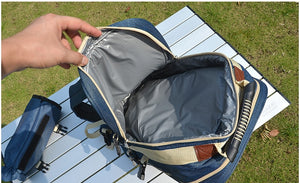 Portable cutlery bag four people picnic bag picnic bag outdoor travel set camping picnic multifunction camping cookware - Dapperdashery