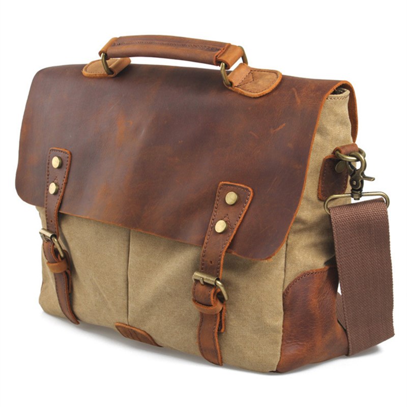 Luxury Canvas men's briefcase satchel - Dapperdashery