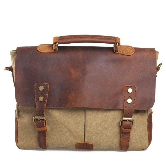 Luxury Canvas men's briefcase satchel - Dapperdashery