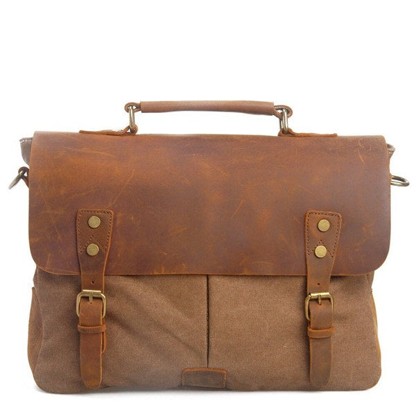 Luxury Canvas men's briefcase satchel - Dapperdashery