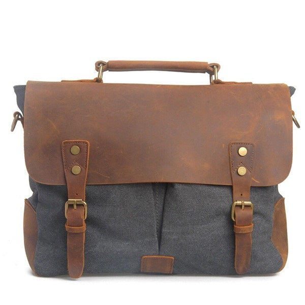 Luxury Canvas men's briefcase satchel - Dapperdashery