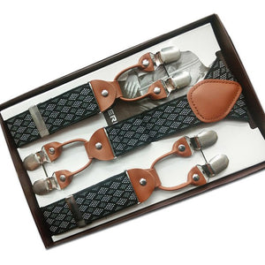 Y-Back 6 Clips Adjustable Suspenders - Dapperdashery