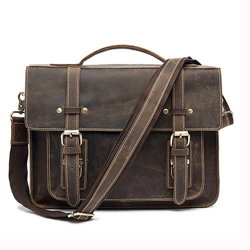 Vintage Leather Laptop Briefcase - Dapperdashery