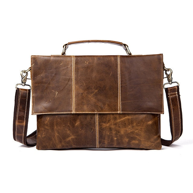 Genuine Leather messenger briefcase bag - Dapperdashery