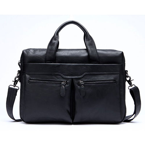 Men's Genuine Leather Shoulder Briefcase - Dapperdashery