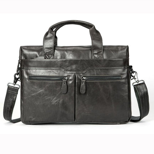 Men's Genuine Leather Shoulder Briefcase - Dapperdashery